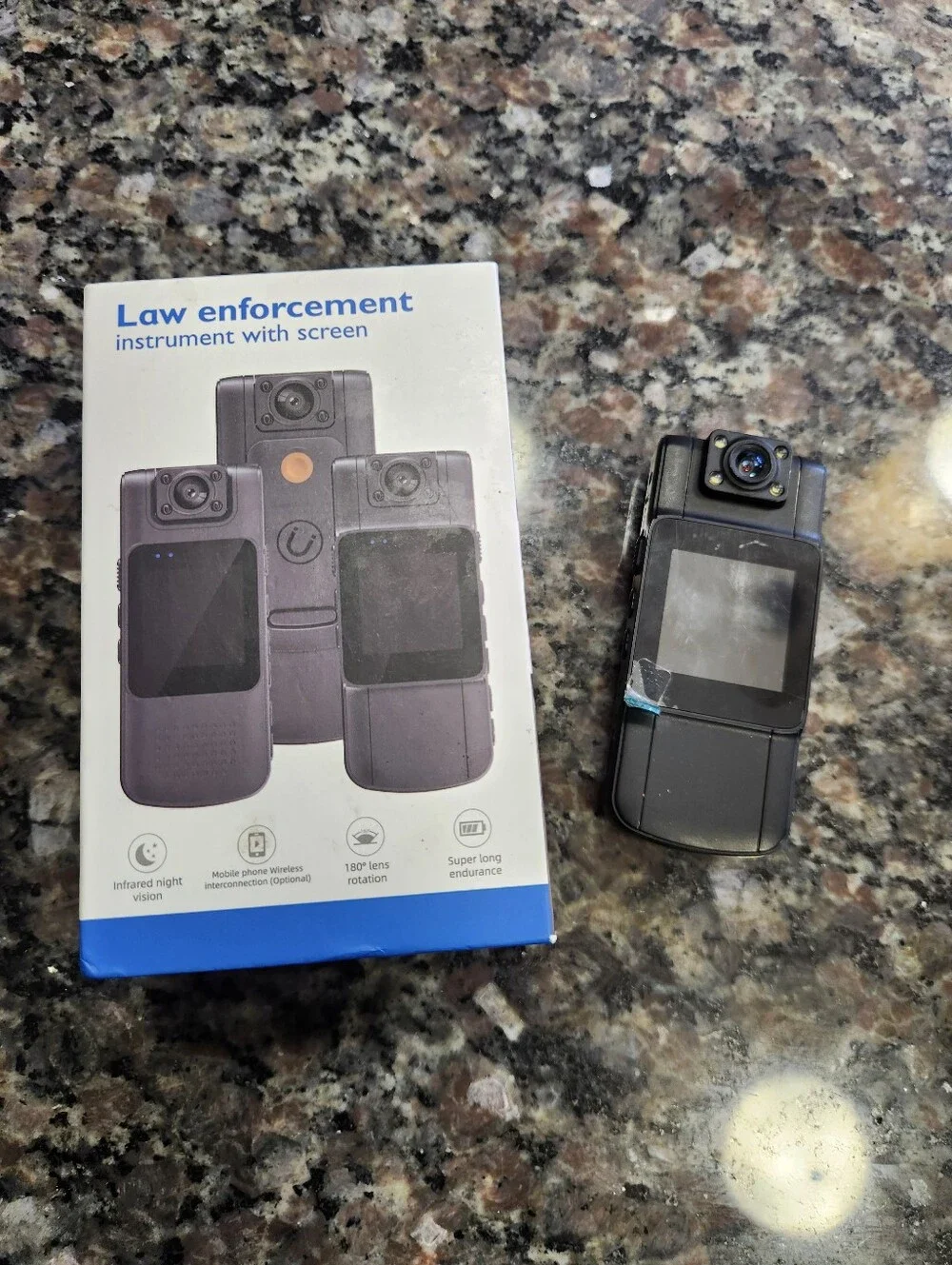 Black Dash Cam / Body Cam with Rotating Lens